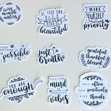 Load image into Gallery viewer, Black and White Affirmations 🖤 Sticker set ✨
