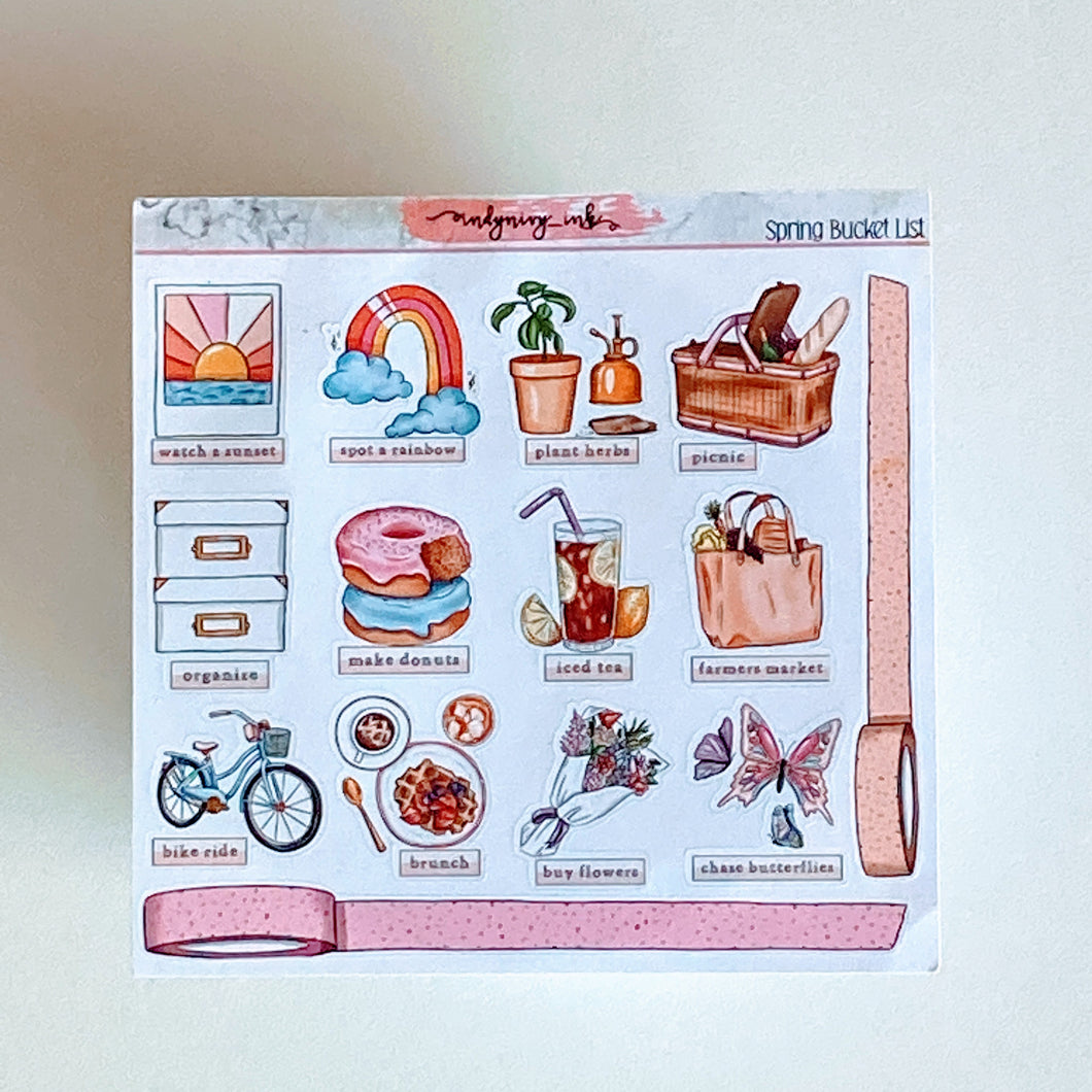 Mini Spring Bucket List 👒 Sticker sheet ✨