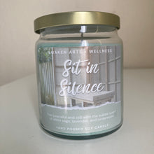 Load image into Gallery viewer, &quot;Sit in Silence&quot; 🏞 White sage + lavender 💟 Soy wax candle
